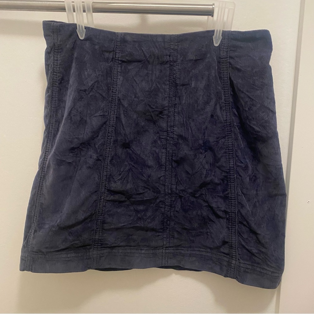 Free People Modern Femme Blue Corduroy Mini, size 4 - Picture 3 of 9